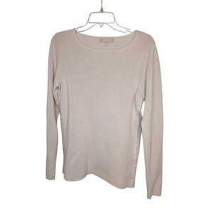 BENEDETTA‎ B. Women's Sweater M Pale Pink Button Side Merino Wool Cashmere Blend